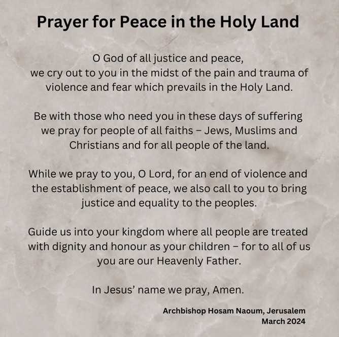 Pray for Peace in the Holy Land | jmeca.org.uk